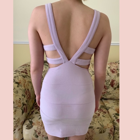 Lavender Cut Out Bandage Dress from Tobi - Picture 3 of 3
